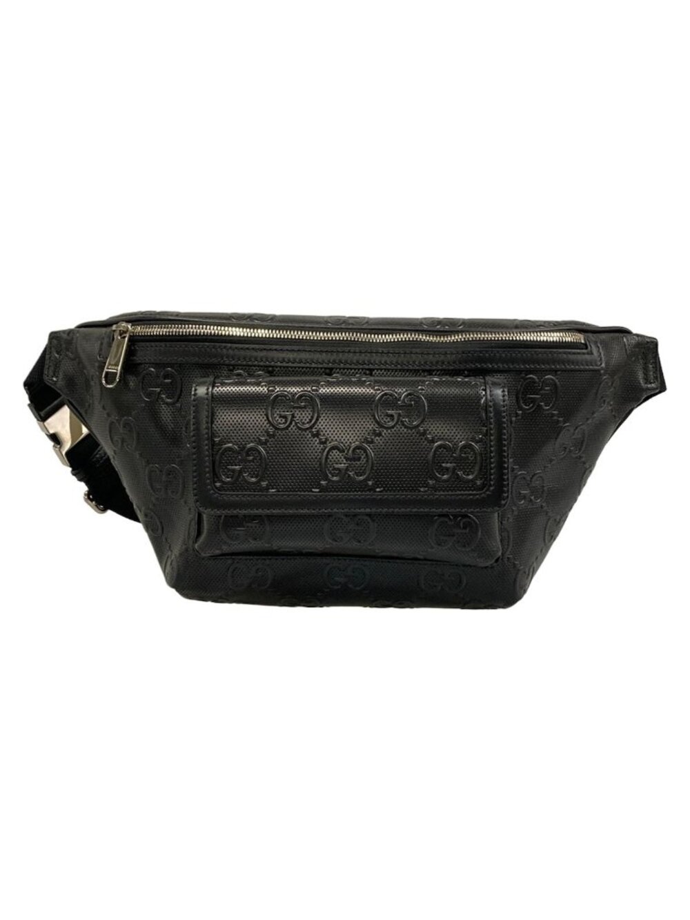 Gucci Waist Pouch Jumbo GG Large Belt Bag Black Leather